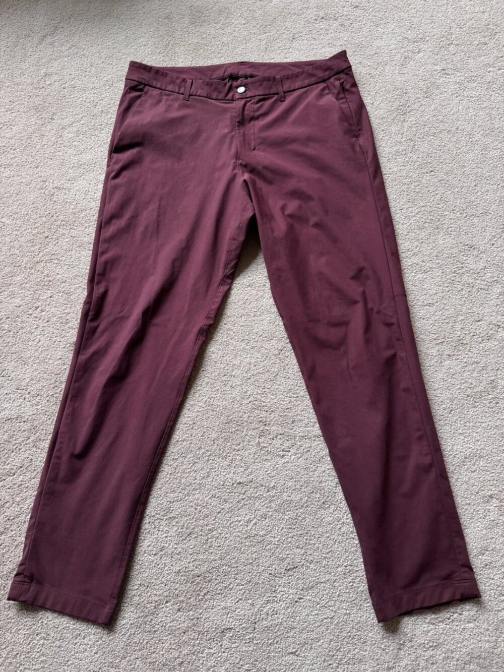 Lululemon Commission Pant Classic Warpstreme Size 36 Maroon Red